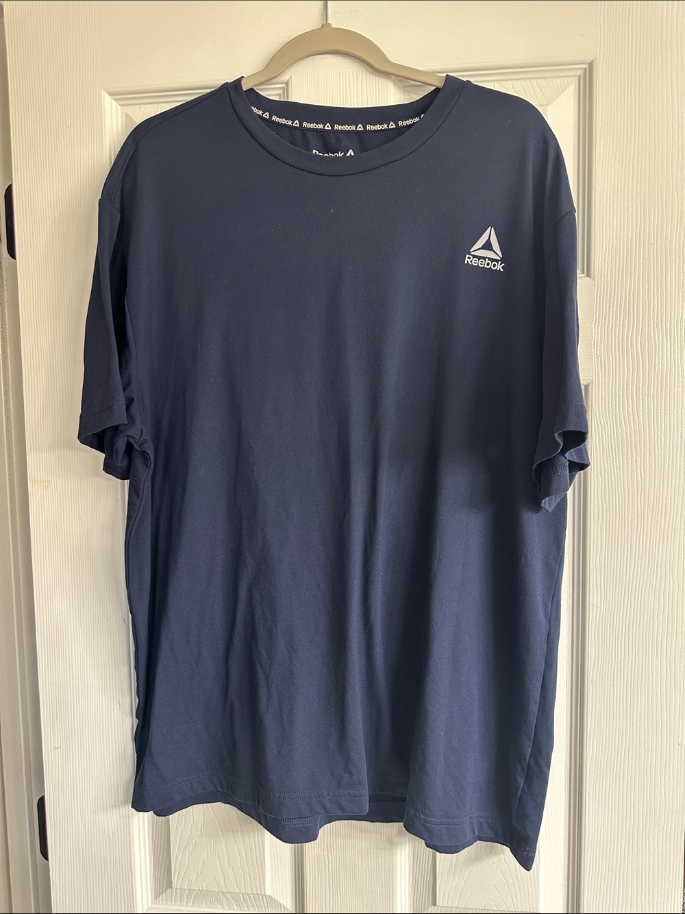 Reebok Men's Navy Short-Sleeve Crew Tee with White Logo
